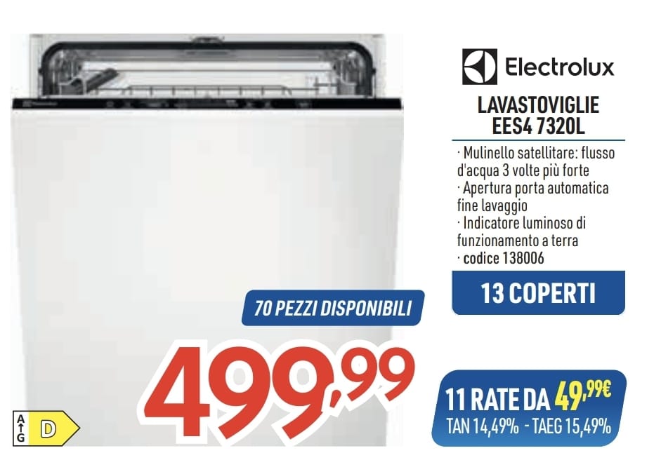 LAVASTOVIGLIE ELECTROLUX INCASSO ESS47320L 13 COP